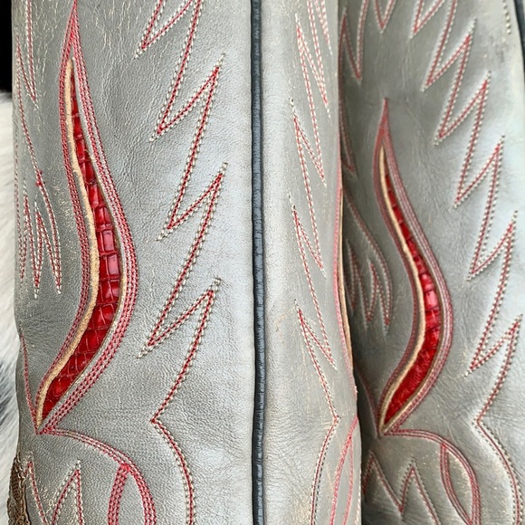 RALPH LAUREN Rare Vintage Lizard Exotic Leather Cowboy Cowgirl Western Boots 7 C - Picture 9 of 15